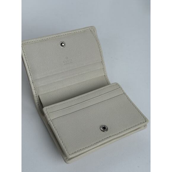 GUCCI Sakai Be Green Calfskin Diagonal Stitched Blondie Card Case Wallet - Picture 12 of 16